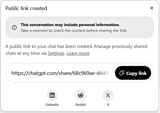 چطور چت های Chatgpt را با دیگران به اشتراک بگذاریم؟